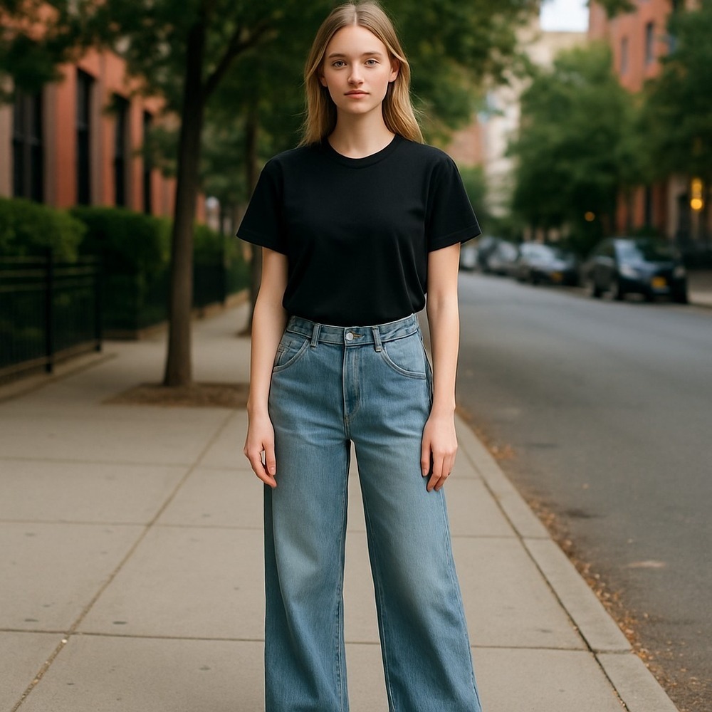 Universal Threads Wide Leg Jeans Womens 10 Blue Denim Cotton High Rise Zip-Fly